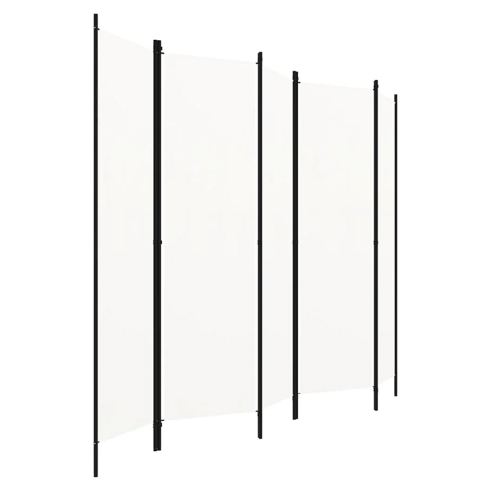Celina Fabric 5 Panels 250cm x 180cm Room Divider In White