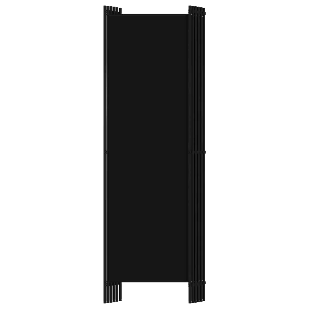 Celina Fabric 6 Panels 300cm x 180cm Room Divider In Black