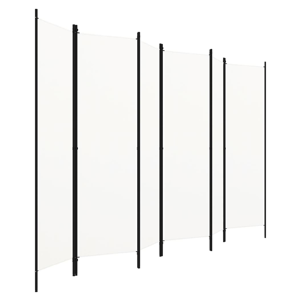 Celina Fabric 6 Panels 300cm x 180cm Room Divider In White