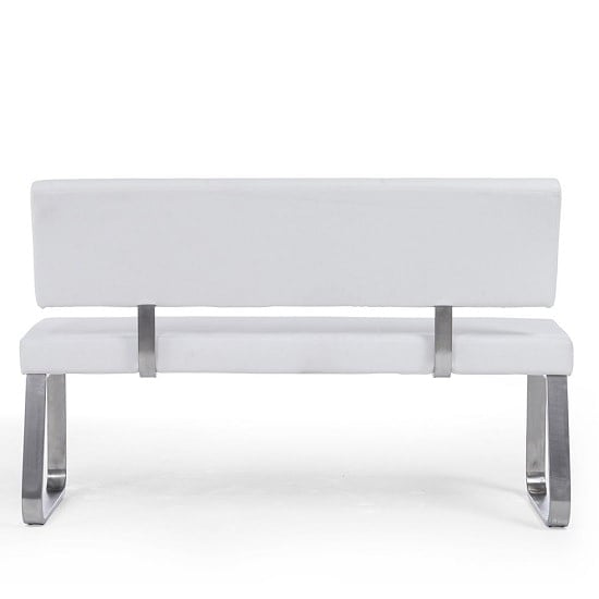Calinok Large Faux Leather Dining Bench With Back In White_6