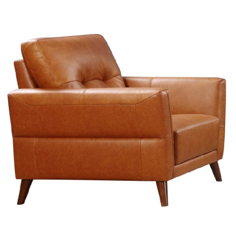 celina leather 1 seater sofa with tapered legs in tan-image-96837