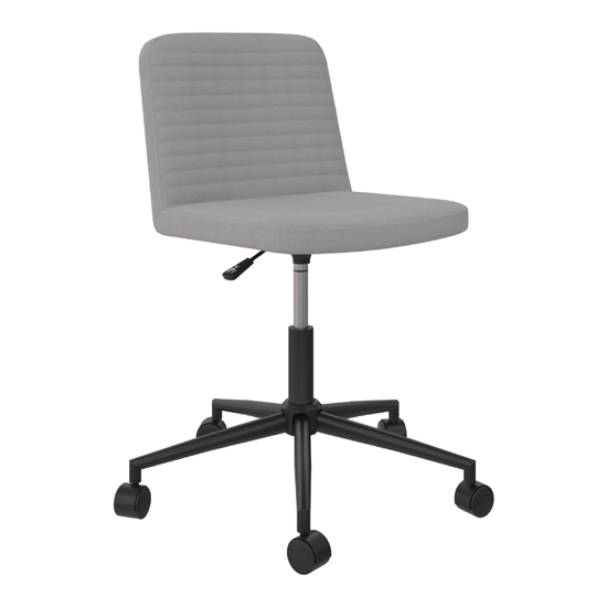 Celina Swivel Linen Fabric Home And Office Chair In Grey