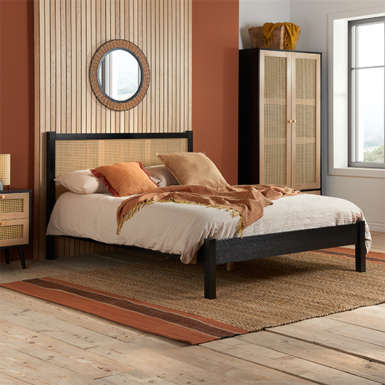 Photo of Coralie wooden double bed in black
