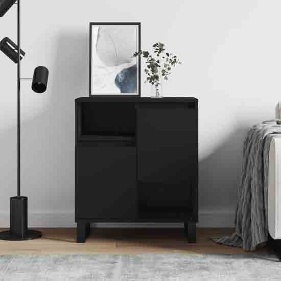 Celina Wooden Sideboard With 2 Doors In Black | Furniture in Fashion