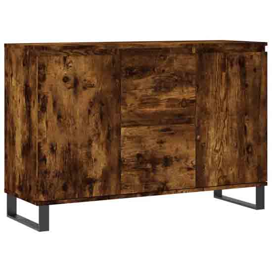Celina Wooden Sideboard With 2 Doors 2 Drawers In Smoked Oak