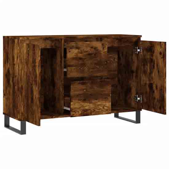 Celina Wooden Sideboard With 2 Doors 2 Drawers In Smoked Oak