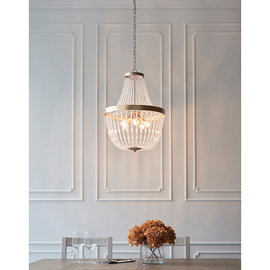 Celine 5 Lights Glass Ceiling Pendant Light In Rose Gold
