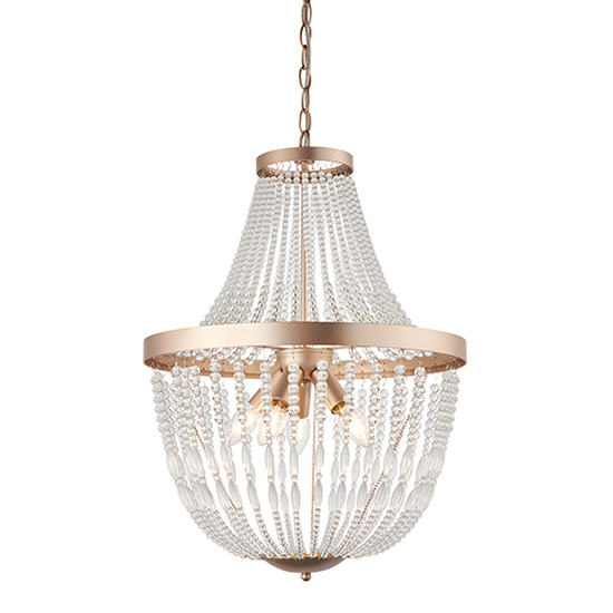 Product photograph of Celine 5 Lights Glass Ceiling Pendant Light In Rose Gold from Furniture in Fashion
