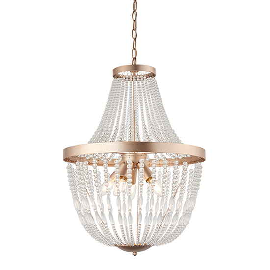 Photo of Celine 5 lights glass ceiling pendant light in rose gold