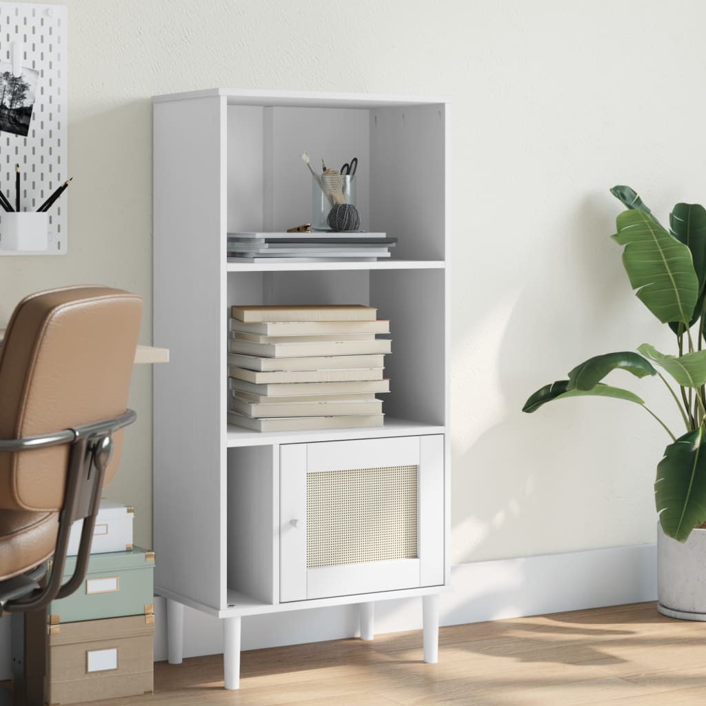 Celle Pinewood Bookcase With 2 Shelves In White