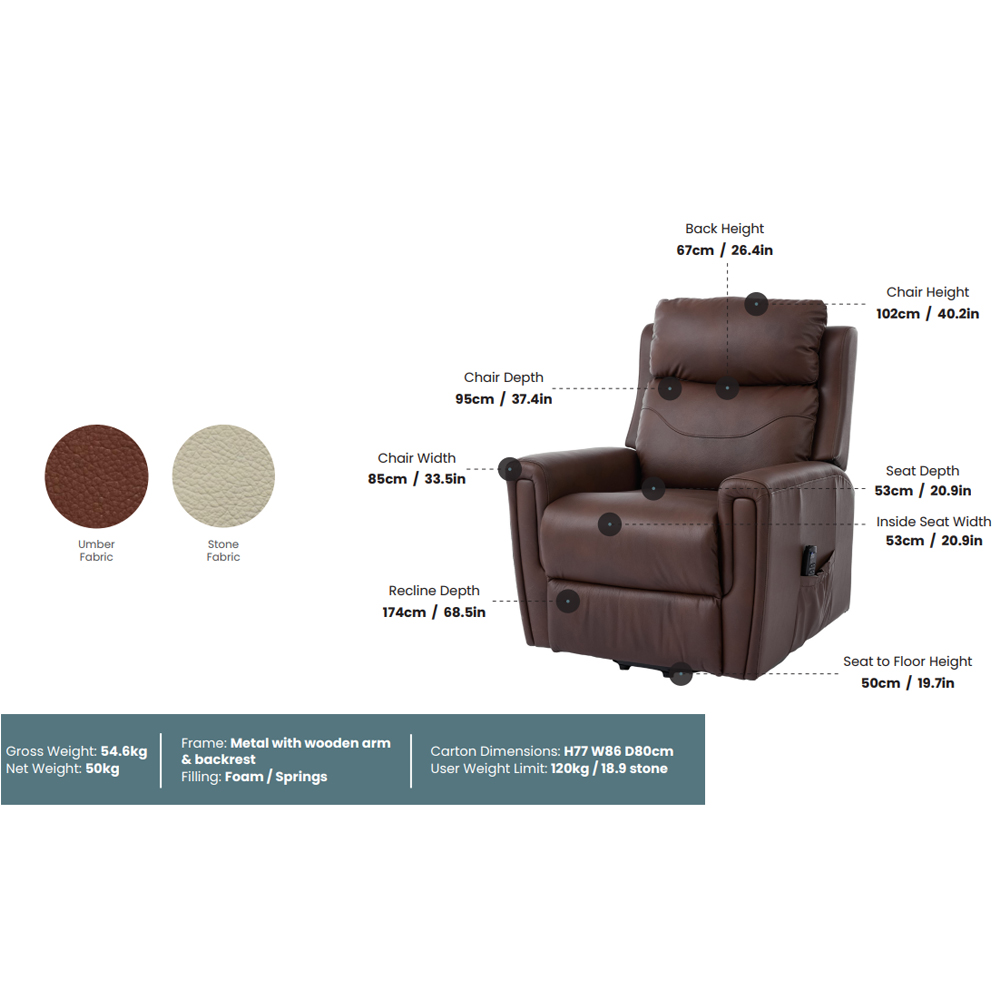 Celmor Fabric Recliner Chair in Umber