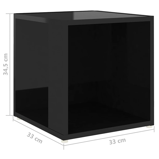 Celous Square High Gloss Side Table In Black_4