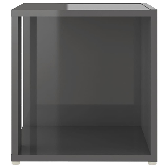 Celous Square High Gloss Side Table In Grey_3
