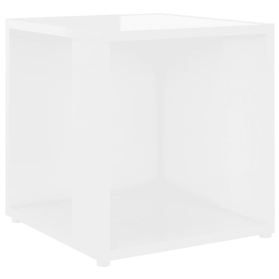 Celous Square High Gloss Side Table In White_2