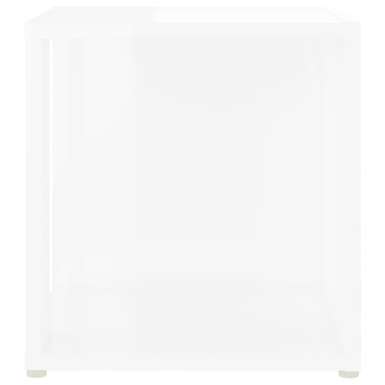 Celous Square High Gloss Side Table In White_3