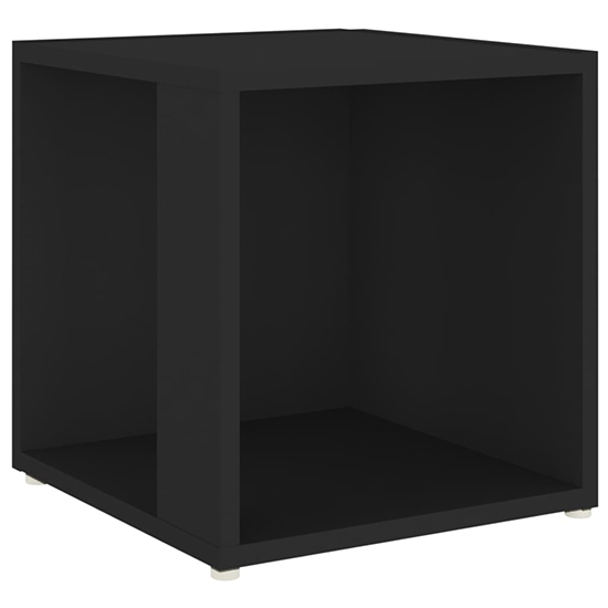 Celous Square Wooden Side Table In Black_2