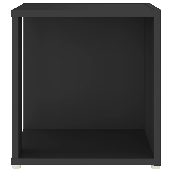 Celous Square Wooden Side Table In Black_3