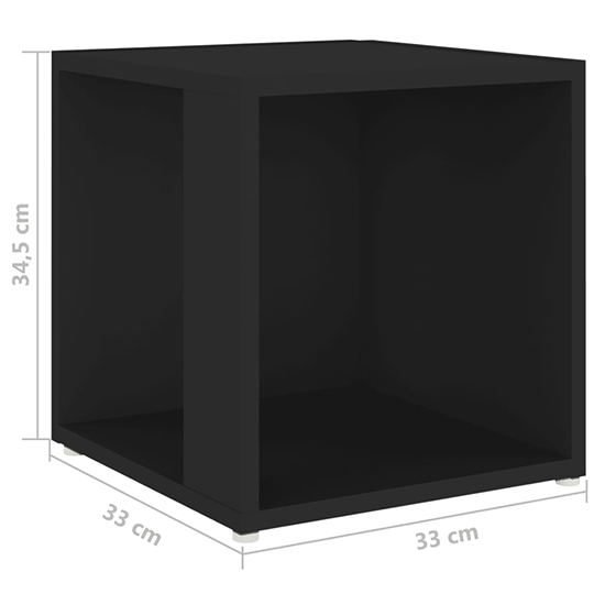 Celous Square Wooden Side Table In Black_4