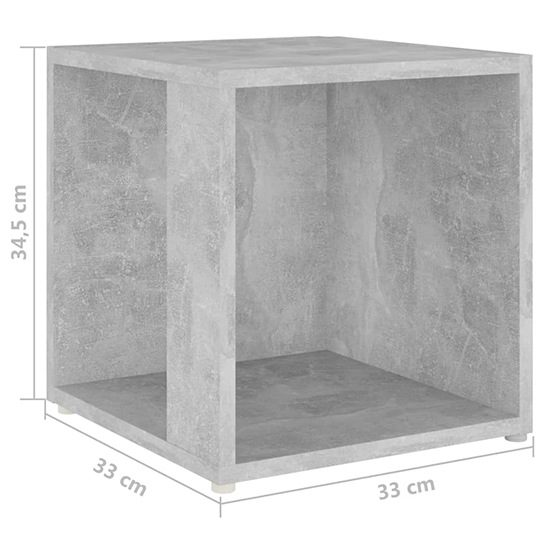 Celous Square Wooden Side Table In Concrete Effect