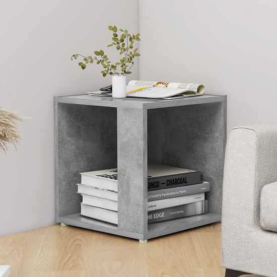 Read more about Celous square wooden side table in concrete effect