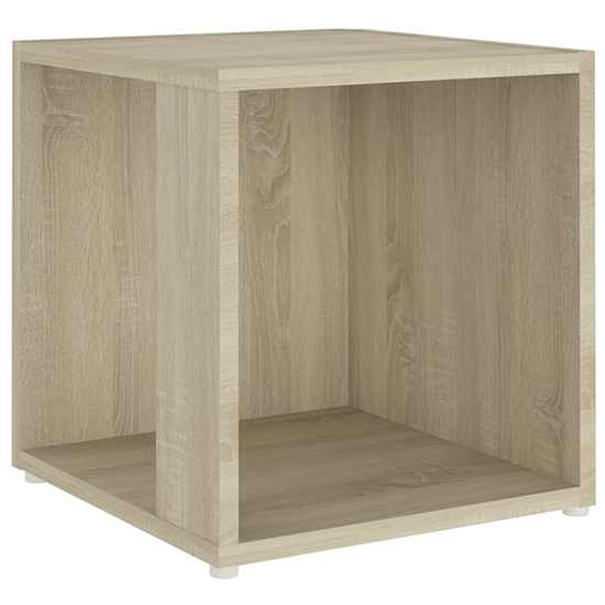 Celous Square Wooden Side Table In Sonoma Oak