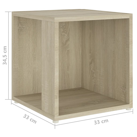 Celous Square Wooden Side Table In Sonoma Oak