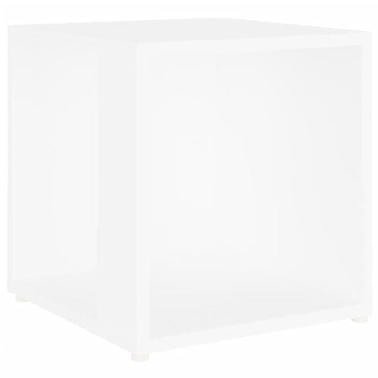 Celous Square Wooden Side Table In White
