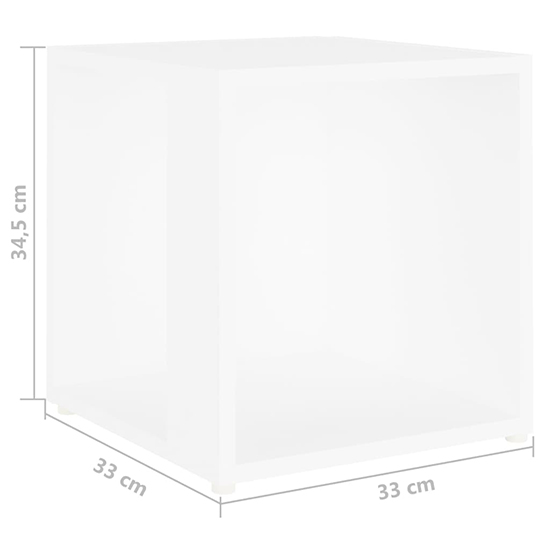 Celous Square Wooden Side Table In White