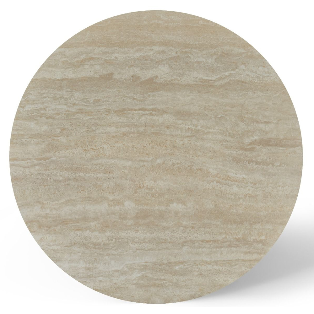 Celrion Travertine Marble Effect Sintered Stone Top Dining Table with Cappuccino Base