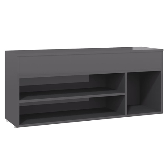 Cemach High Gloss Shoe Storage Bench In Grey_3