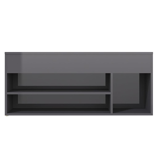 Cemach High Gloss Shoe Storage Bench In Grey_4
