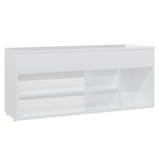Cemach High Gloss Shoe Storage Bench In White_3