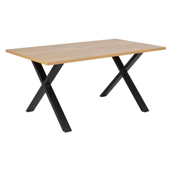Cennot Wooden Cross Legs Dining Table In Matt Wild Oak Furniture in