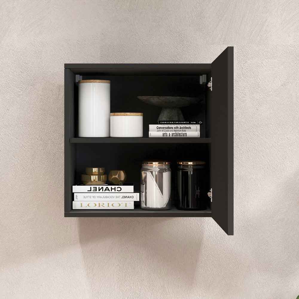 Centennial Wall Hung Wooden Storage Cabinet With 1 Door In Anthracite