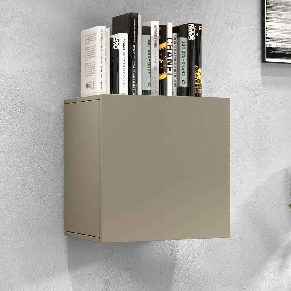 Centennial Wall Hung Wooden Storage Cabinet With 1 Door In Taupe
