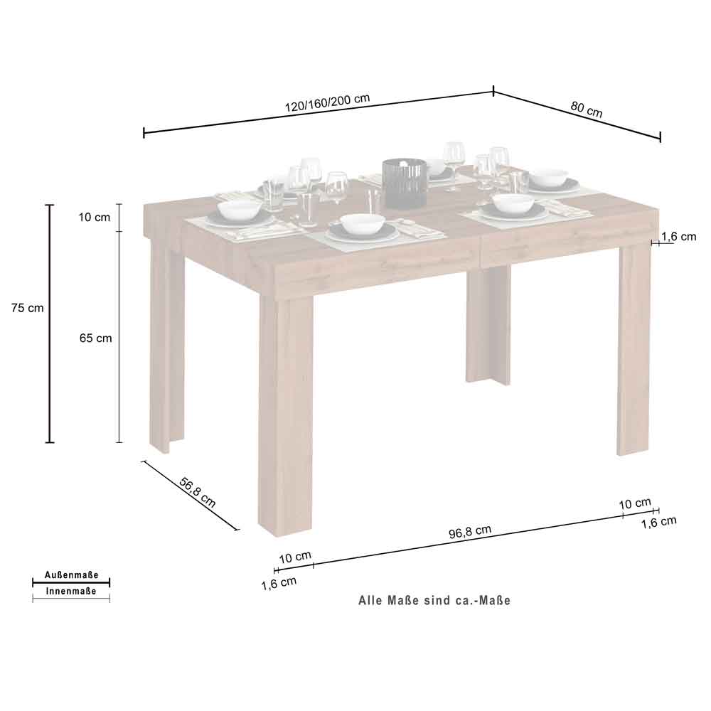 Centennial Wooden Extending Dining Table In Wotan Oak