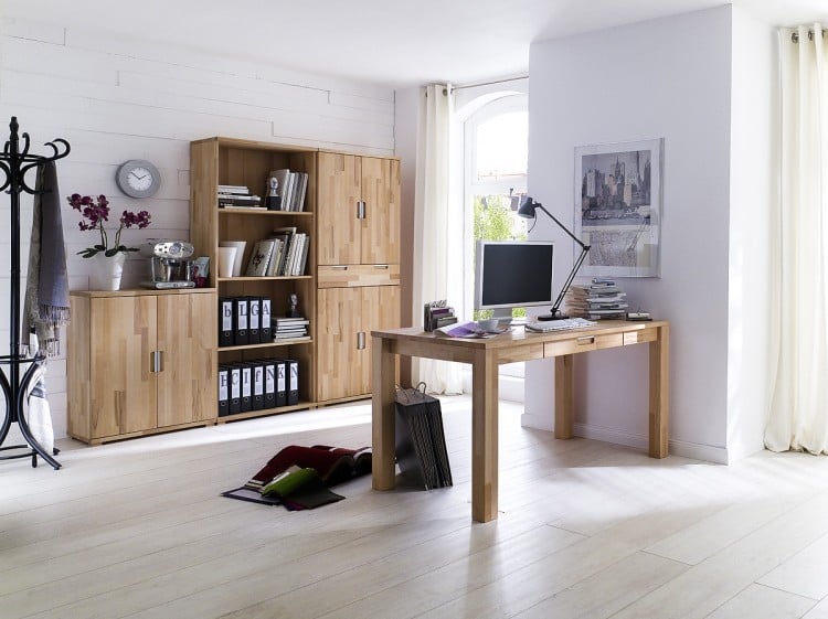 Cento 1 Computer Desk In Knotty Oak With 3 Drawers