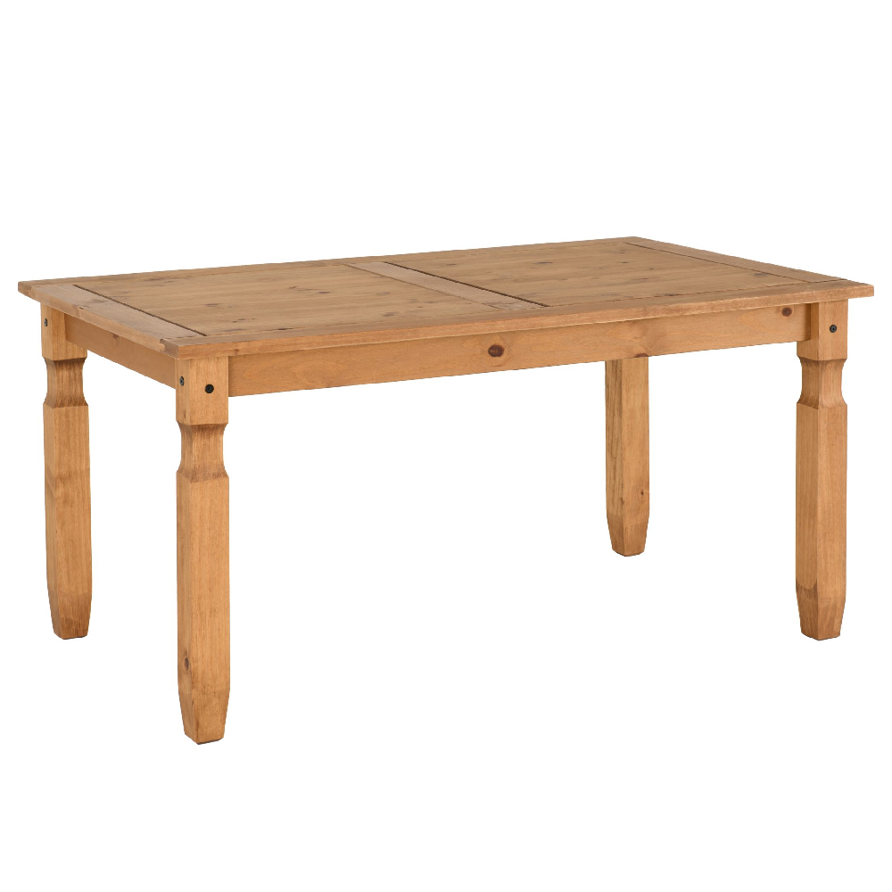 Central Rectangular Wooden Dining Table With 4 Oak Chairs