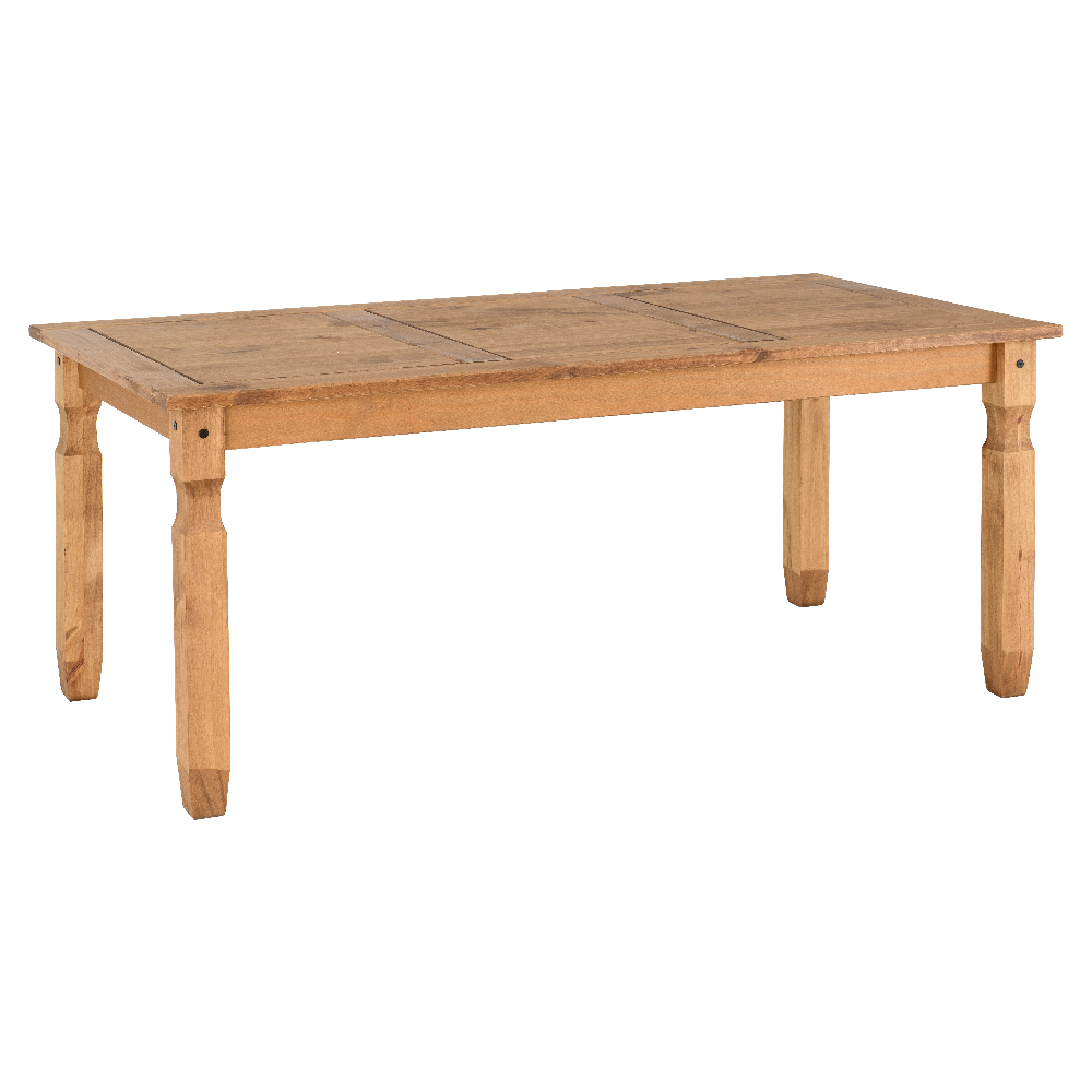 Central Rectangular Wooden Dining Table With 6 Oak Chairs