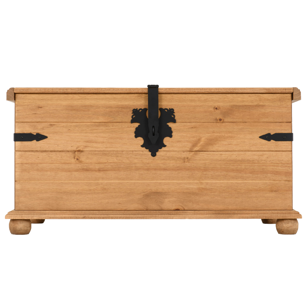 Central Wooden Blanket Box With 1 Door In Oak