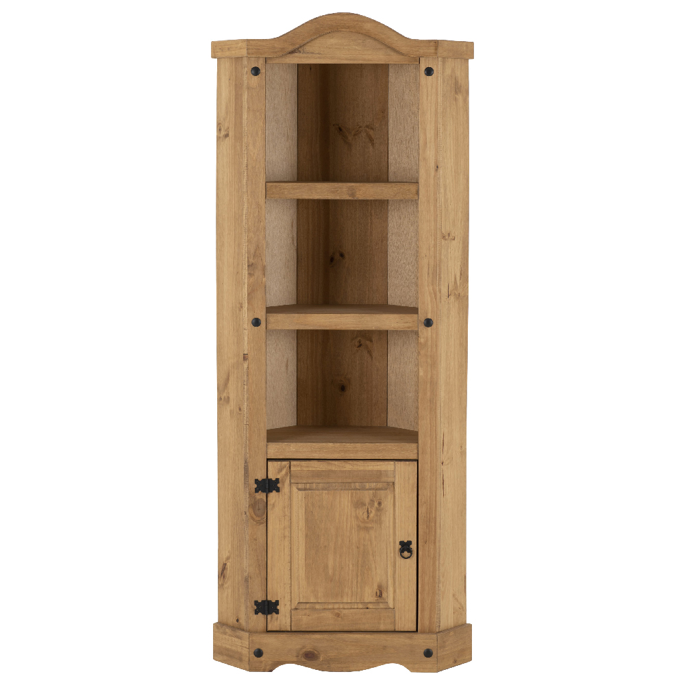 Central Wooden Bookcase With 1 Door 3 Shelves In Oak