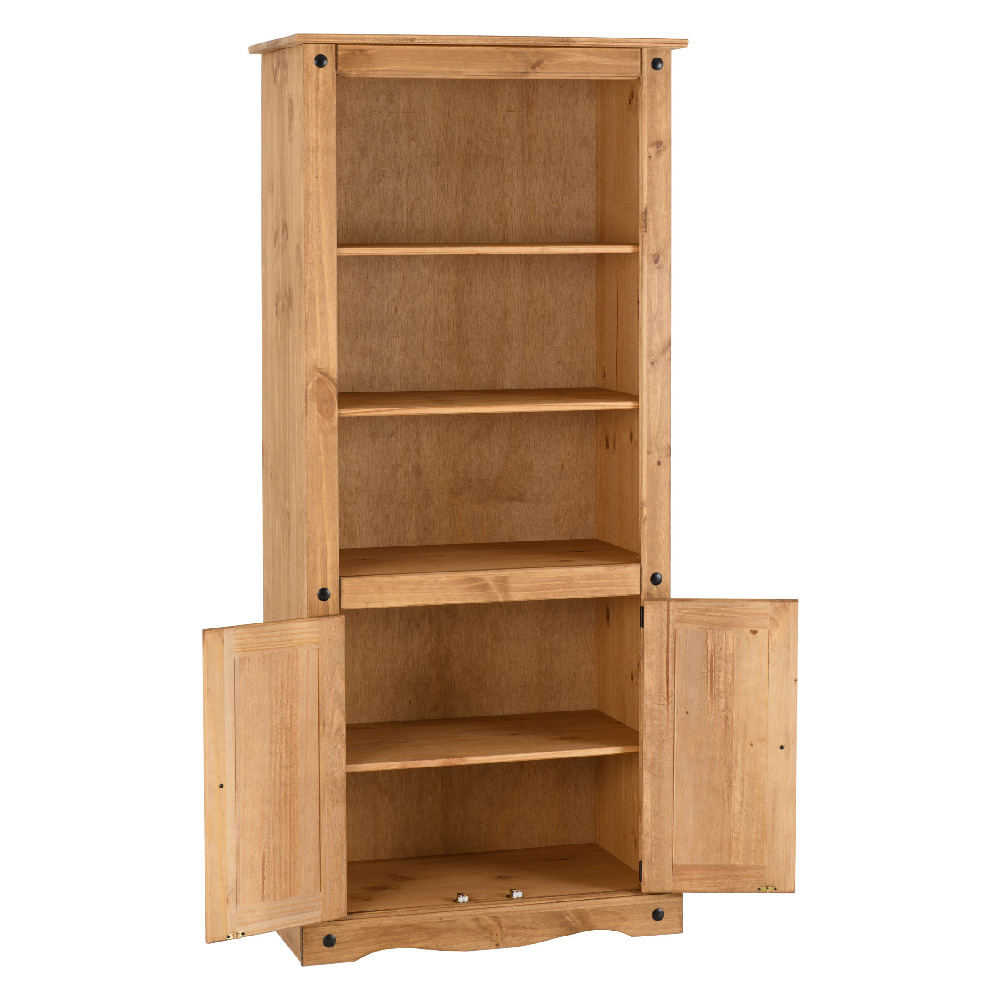 Central Wooden Bookcase With 2 Doors In Oak