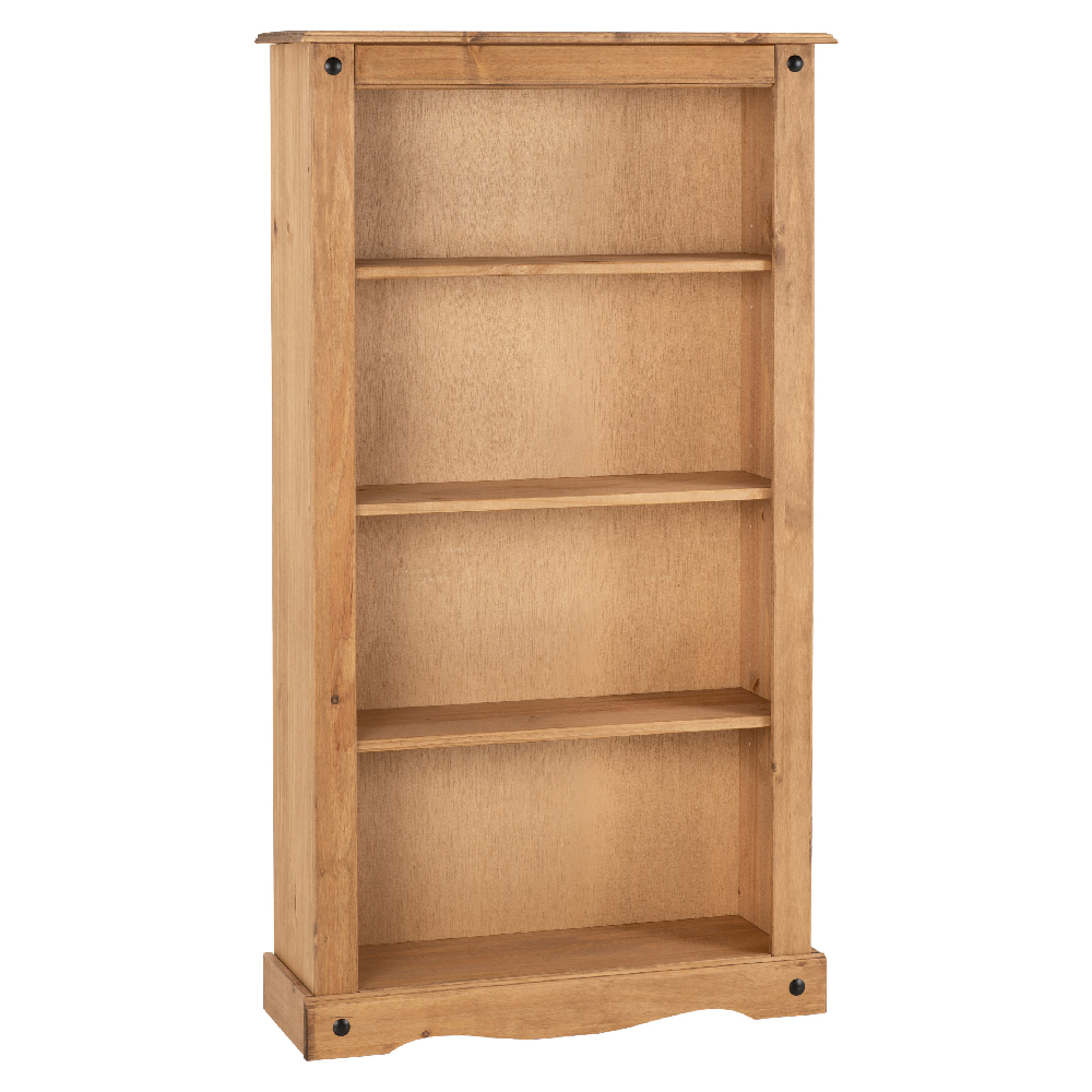 Central Wooden Bookcase With 4 Shelves In Oak