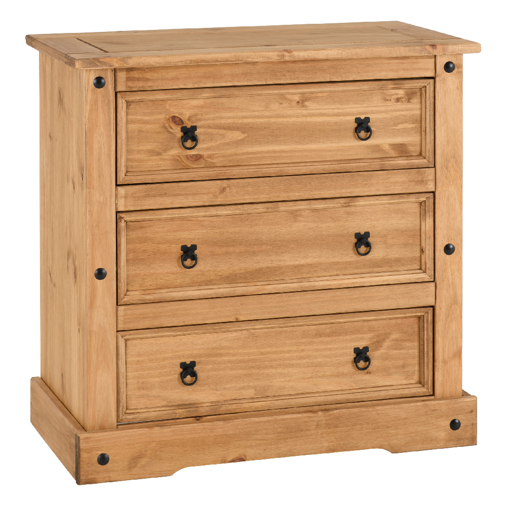 Central Wooden Chest Of 3 Drawers In Oak