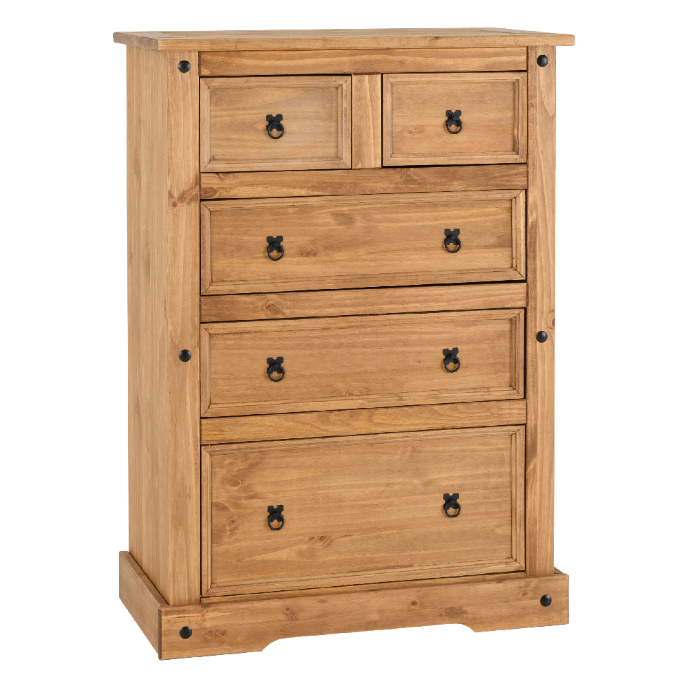 Central Wooden Chest Of 5 Drawers In Oak