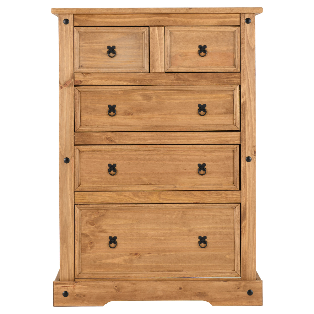 Central Wooden Chest Of 5 Drawers In Oak