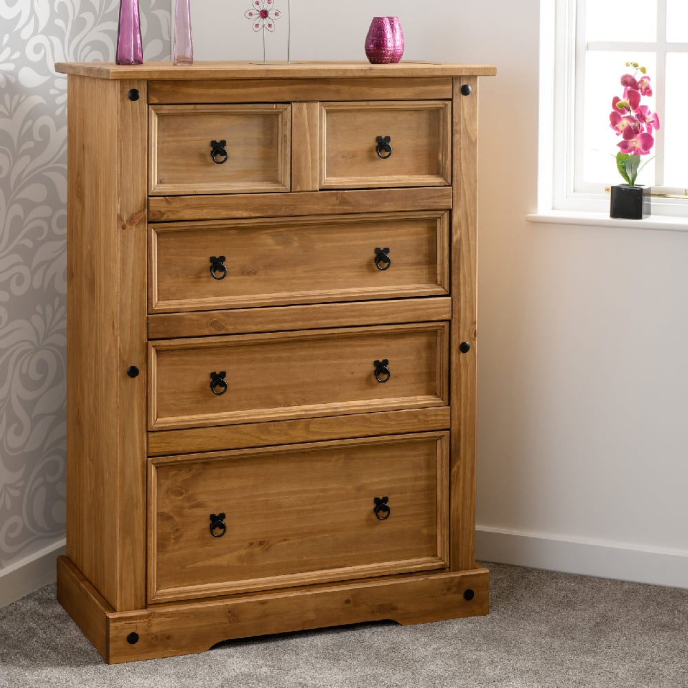 Read more about Central wooden chest of 5 drawers in oak