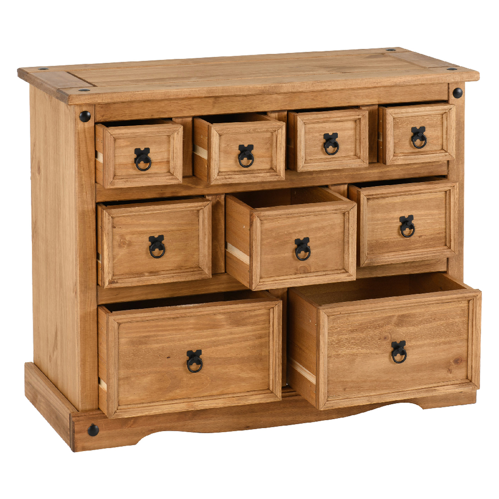 Central Wooden Chest Of 9 Drawers In Oak