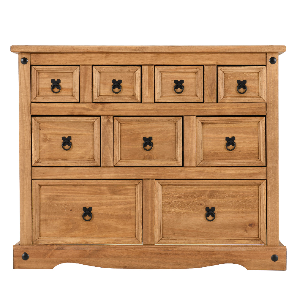 Central Wooden Chest Of 9 Drawers In Oak