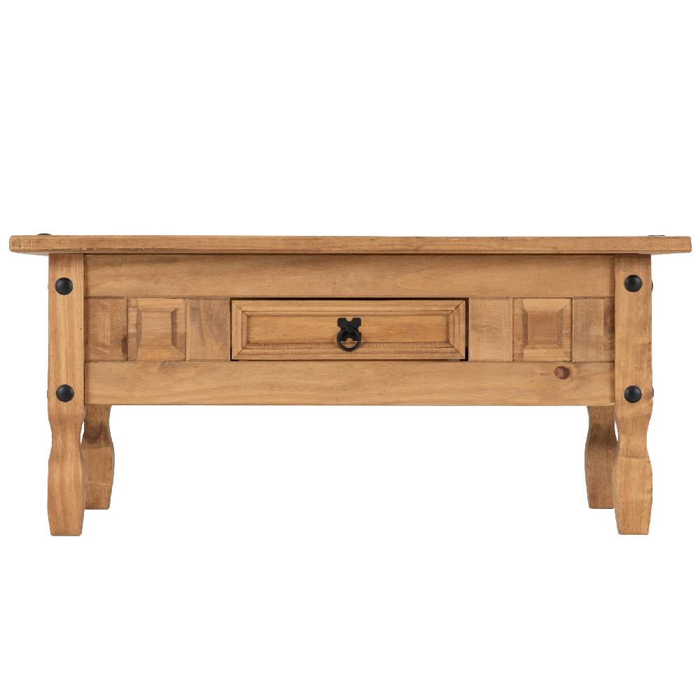 Central Wooden Coffee Table With 1 Drawer In Oak
